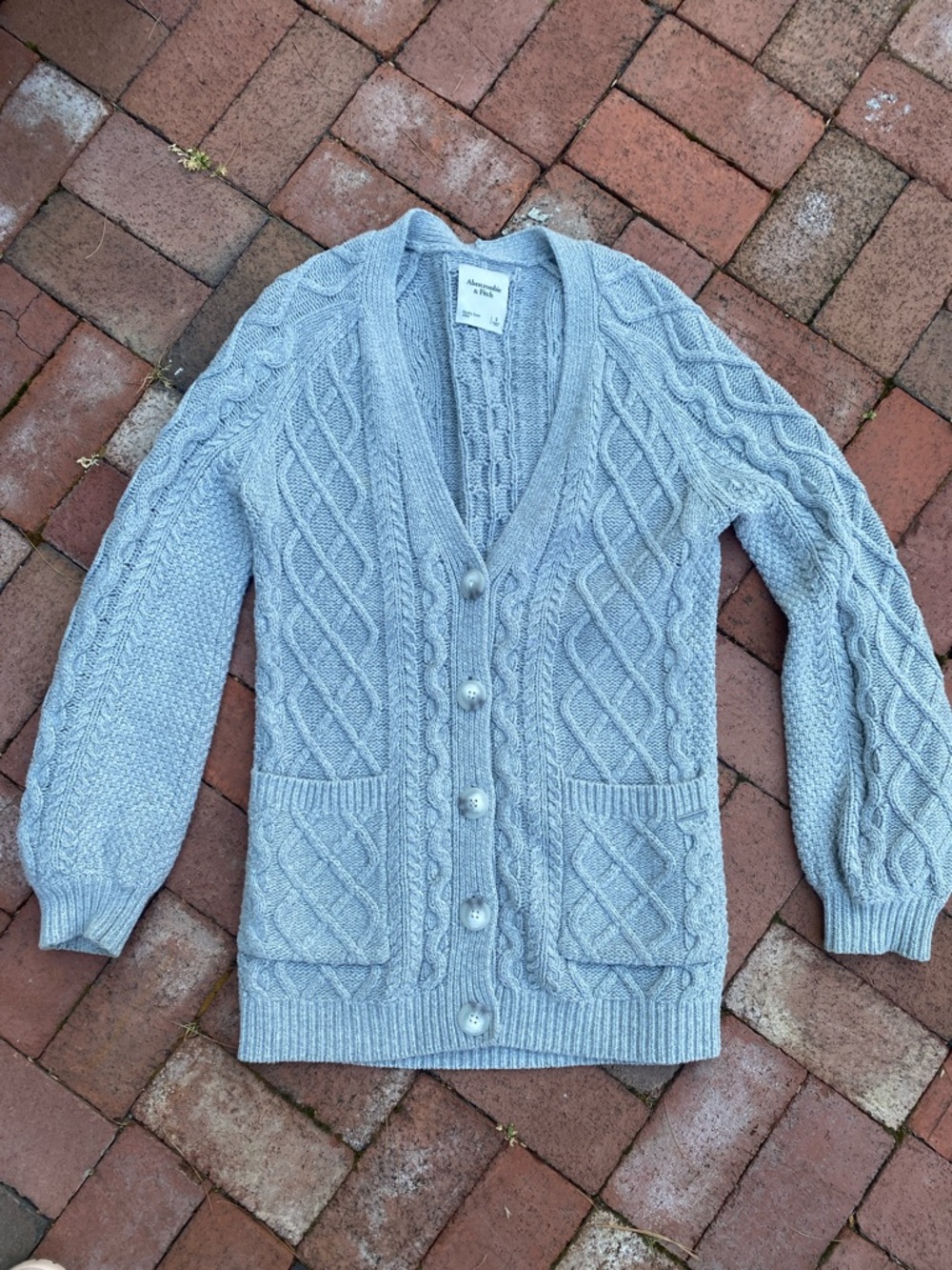 Vintage Abercrombie Cable Knit Button-Front Sweater Cardigan